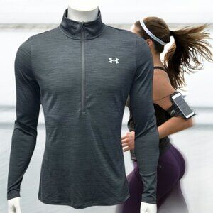 Under Armour 1/4 Zip Henley Gray Heather Women’s Pullover Shirt Jacket Size LG